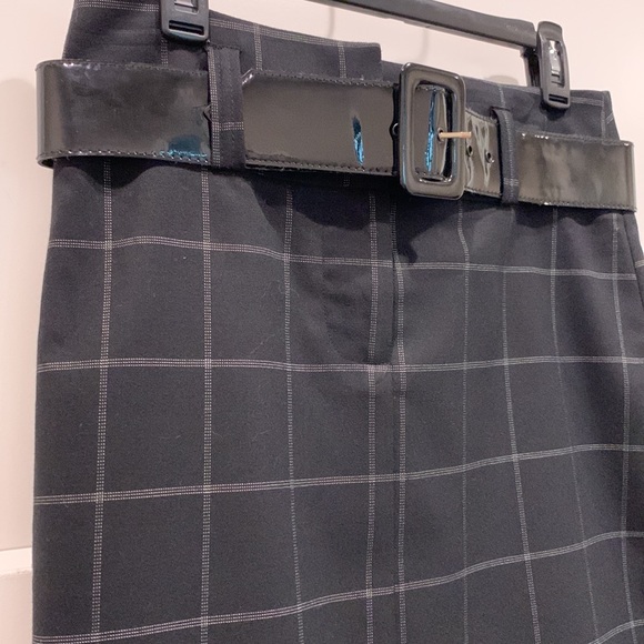 Love Tease Belted Checkered Pencil Skirt Sz 7 - Picture 7 of 14